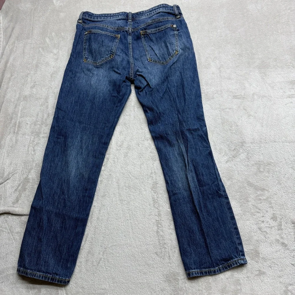 Pilcro‎ Slim Boyfriend Crop Jeans Women's 29 Blue Distressed Denim Anthropologie